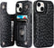 HAOPINSH Wallet Case for iPhone 15 with Card Holder, Black Leopard Cheetah Pattern Back Flip Folio Case