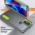Moto G Play 2023 Case with Kickstand, 3-Layer Military Grade Protective Silicone Shockproof Cover (Gray+Green)