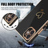 Luxury Square Case for iPhone 11, Cute Gold Love Heart Pattern Cover for Women & Girls - Black