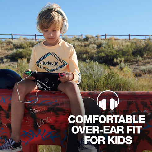Skullcandy Grom Over-Ear Wired Headphones - Volume-Limiting for Kids, Surf Blue