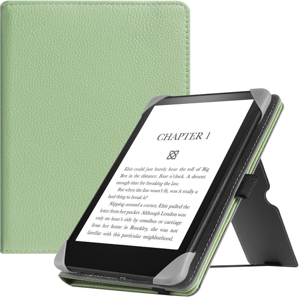 HGWALP Universal Case for 6" eReaders, Folio Leather Stand Cover with Handstrap Compatible
