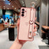 ZTOFERA Luxury Cute Plating Edge Case for Samsung Galaxy A15 5G, with Wrist Strap, Pink