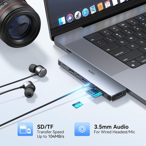 USB C Adapter HDMI Hub for MacBook Pro Air M1 M2 M3, 8 in 2 USB Adapter with HDMI, Thunderbolt 3, Data Ports
