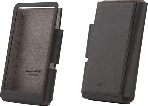 Hand Crafted Miter PU Leather Case Cover for iBasso DX220, First Edition, Light Black