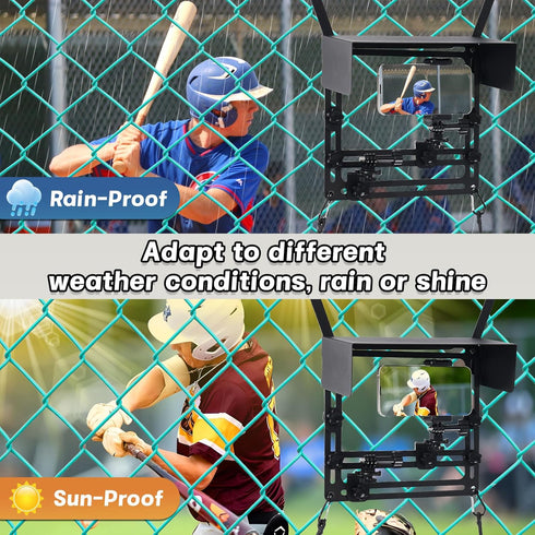 ScroRich 360 Phone Fence Mount with Sunshade, Game Changer Mounting Kit with Charging Pouch, Rotation, Adjustable Arm