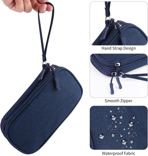 Travel Cable Organizer, Electronics Accessories Bag for Charger, Phone, Memory Card, Travel Gadget Bag, Blue