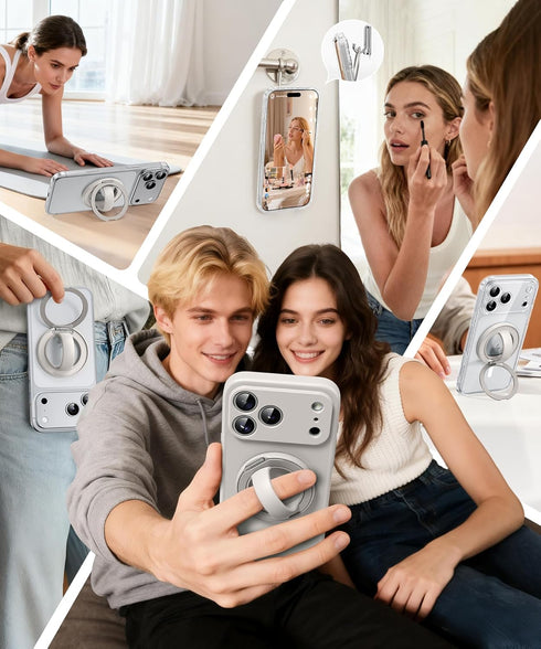 SuydanBox 360 180 17/16/15/14/13/12 Magnetic Phone Grip, Rotation & Flip Universal Phone Ring Stand, Silicone Phone