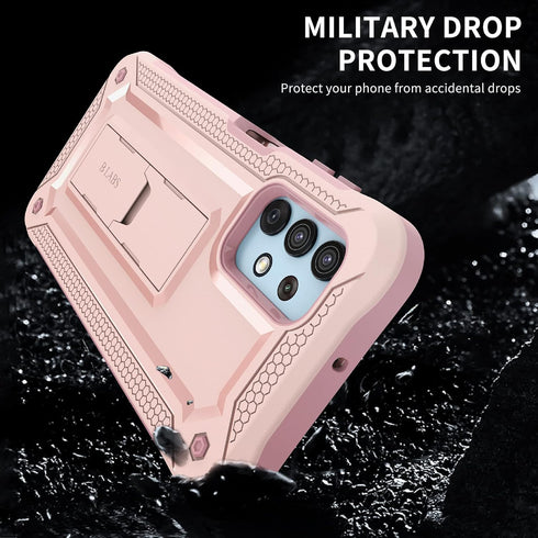 Samsung Galaxy A32 5G Case - Pink with Built-in Screen Protector, Kickstand & Ultimate Drop Protection.