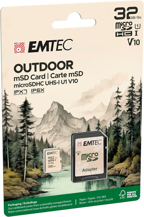 Emtec 32GB V10 32GB) Outdoor SD Card - Trail Camera SD Card (mSD