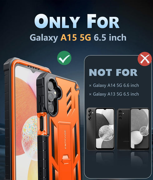 FNTCASE Military Grade Drop Proof Protection Case for Samsung Galaxy A15-5G, Heavy Duty Rugged Shockproof Cover with