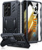 FNTCASE Samsung Galaxy S21 Ultra Case: Rugged Military Grade Shockproof TPU Cover with Kickstand, Matte Black, 6.8"