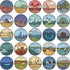 USA States Stickers Pack, 50Pcs Travel Landscape Vinyl Waterproof Decals for Luggage and Water Bottles