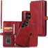 Asuwish Wallet Detachable Cover for Samsung Galaxy S23 Ultra 5G, Leather Flip Credit Card Holder with Magnetic Back, Red