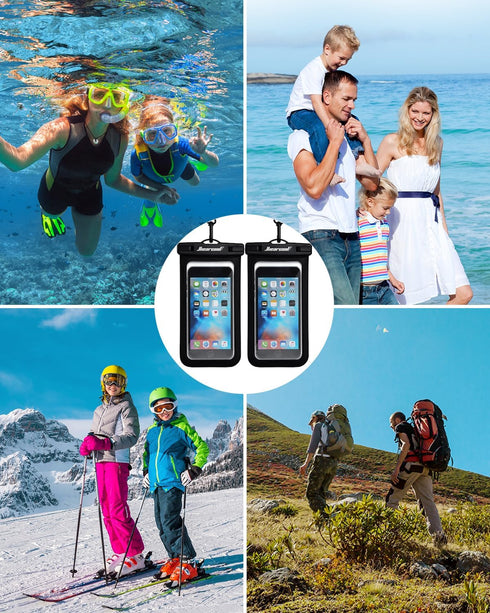 Hiearcool Waterproof Phone Pouch, Universal Case for iPhone 15 14 13 12 Pro Max Plus Up to 8.3", IPX8 Beach Essentials
