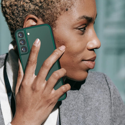 MATEPROX Clear Slim Case for Samsung Galaxy S22 Plus, Shockproof Bumper Cover for Samsung S 22+ 5G, Pine Green