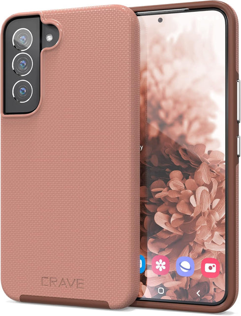 Crave Dual Guard Case for Samsung Galaxy S22, Shockproof Protection Dual Layer Case - Blush