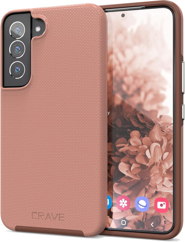 Crave Dual Guard Case for Samsung Galaxy S22, Shockproof Protection Dual Layer Case - Blush