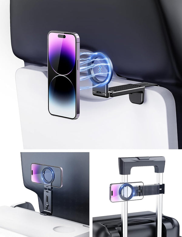 PROfezzion Airplane Travel Essentials, Magnetic Phone Holder for MagSafe, Compatible with iPhone 15, 14, 13, 12