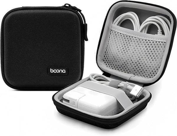 Small Travel Carrying Storage Case, 4.4"x4.4" Charger Organizer, Pouch compatible with MacBook