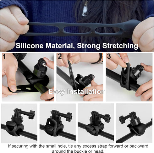 MINIFOCUS 360 GoPro/Insta360/DJI/Xtra Quick Release Flexible Camera Mount Wrap Band, Flexi Strap Mount, Bike Motorcycle