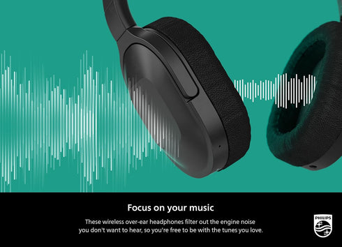 Philips Active Noise Cancelling Bluetooth Headphones H6506, Lightweight, 30h Playtime, Deep Bass