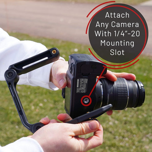 GENS Handheld Camera Stabilizer Grip - Universal U-Shaped Handle for DSLR, Mirrorless, Video Cameras