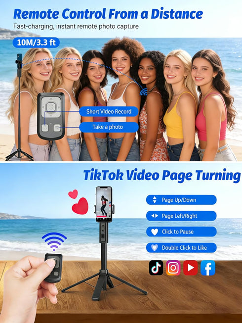 KAMING 57 360 Auto Face Tracking Tripod Phone Tripod for iPhone Rotation Follows Your Movement Phone Holder