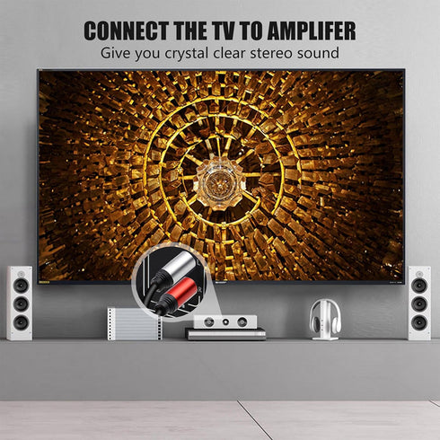 2RCA 2RCA 15Ft, 2 2 (15Ft/5M) Tan QY to Cable Gold-Plated RCA Male to RCA Male Stereo Audio Cable for Home Theater