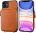 Bocasal RFID Blocking Wallet Case for iPhone 11, Adjustable Crossbody Zipper Purse Case with Kickstand, Brown