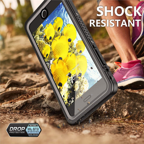 for iPhone SE 2022/SE 2020/iPhone 7/8 Waterproof Shockproof Case with Built-in Screen Protector Black/Clear