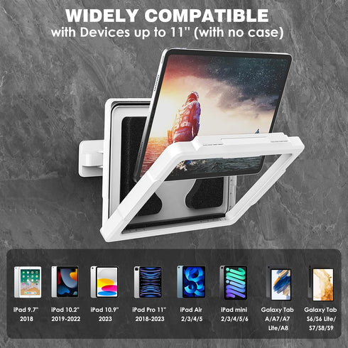 MoKo Shower Tablet Holder, Waterproof iPad Holder for Devices Up to 11", 360° Rotation Wall Mount