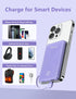 miisso 6000mAh Ultra Slim Power Bank, Built-in Cables, Card Size Portable Charger for Phones, 3 Output External Battery
