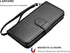Njjex Wallet Case for Galaxy S7, Luxury PU Leather with 9 Card Slots, Detachable Kickstand, Magnetic Closure (Black)
