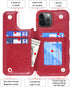 Arae Compatible for iPhone 12 Pro Max Case - Wallet Case with PU Leather Card Holder Back Flip Cover (Wine Red)