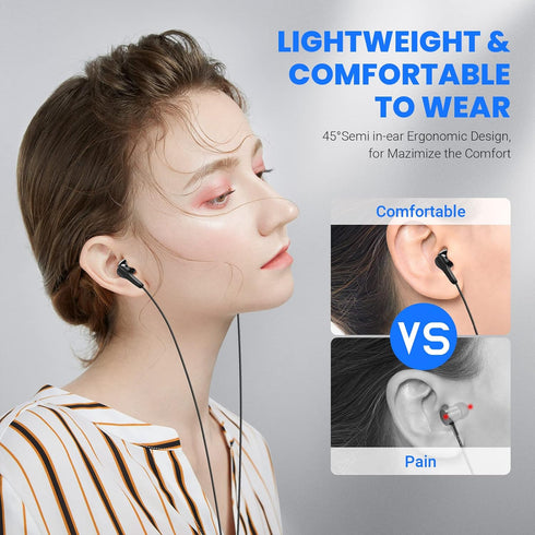 USB C Headphones for Samsung S24 Ultra S23 Fe S22+, Type C Earphones with Microphone, HiFi Stereo Volume Control, Wired