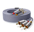 Ruaeoda AV Cable 6ft 3RCA Cables, Braid 3RCA to 3RCA Composite Audio Video Cable Compatible with Set-Top Box