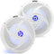 PyleUsa 8 Inch Marine Speakers - 2 Way Full Range Stereo Sound, 160 Watt, White with Blue LED Light