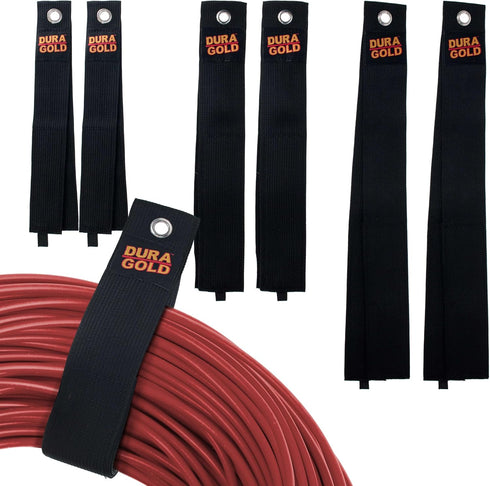 Dura-Gold Heavy Duty Extension Cord Organizer Strap Wraps, 6 Pack for Cords, Hoses, Cables, Tools - Garage Organization