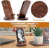 TESLYAR Wood Cell Phone Stand Elegant Phone Holder for Nightstand & Desk | Portable Office Gift for Men, Dad & Husband