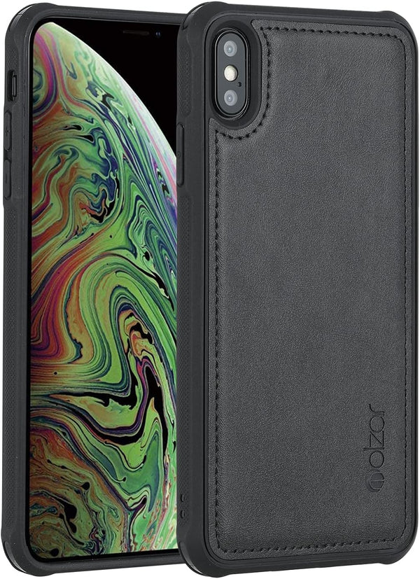 molzar MAG Series Case for iPhone Xs Max, Built-in Metal Plate for Magnetic Mount, Black