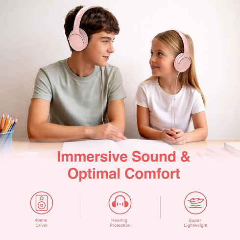 40 inch 3.5mm MIDOLA Over-Ear Wired Headphones Decent Sound (Acceptable) with Built-in Microphone, Lightweight
