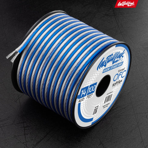Install Link 14 Gauge Speaker Wire for Marine/Boat, Golf Cart, 100ft, Tinned OFC Audio Cable