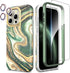 iPhone 15 Pro Max Case - Slim Stylish Design for Women, 360° Protection, Quicksand Green, with Screen Protector & Lens
