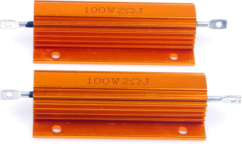 100 Watt 2 Ohm 5% Wirewound Resistor - Electronic Aluminium Shell Resistors Gold (Pack of 2)