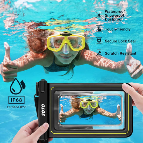 JOTO IP68 Large Waterproof Floating Phone Pouch, Big Float Dry Bag for iPhone 15 14 13 12 11 Pro Max Galaxy S24 S23