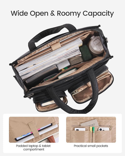 LOVEVOOK Teacher Tote Bag for Women,Multi-pocket Laptop Bag with Large Cup Holder,Nurse Bags Work Travel Computer