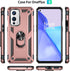 Military Grade Shockproof Case for Oneplus 9 5G, Armor Heavy Duty with 360 Metal Rotating Ring Kickstand (Rose Gold)