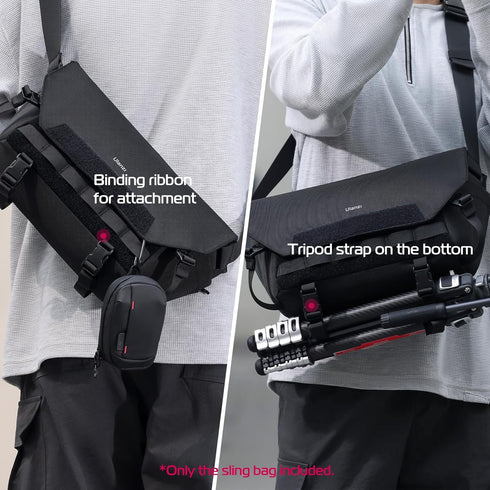 ULANZI Sling Camera Case, Compact Tactical Shoulder Bag for DSLR/SLR/Mirrorless Cameras, Waterproof, Black