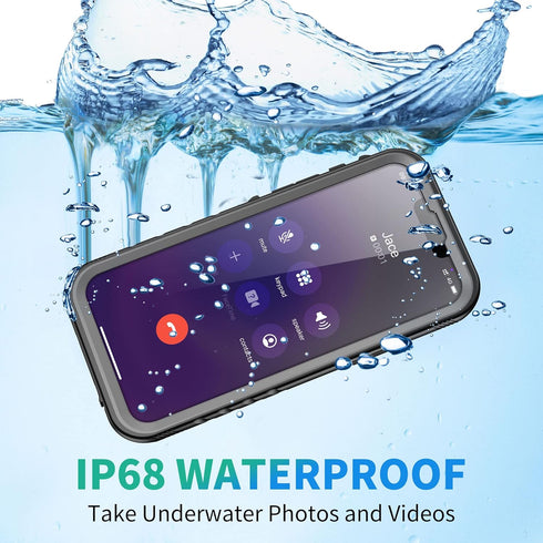 SPORTLINK Waterproof Case for iPhone 13 Pro, Built-in Screen Protector, Full Body Shockproof Dustproof IP68 Case (Black)