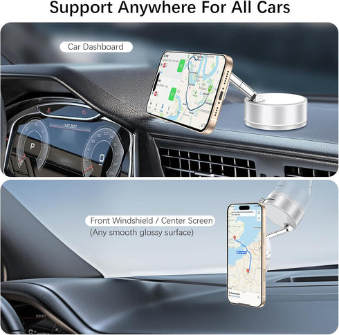 DUEDUE 360Adjustable Upgrade Vacuum Magnetic Suction Cup Phone Holder, Ultimate Phone Holder for Dashboard Hands Free